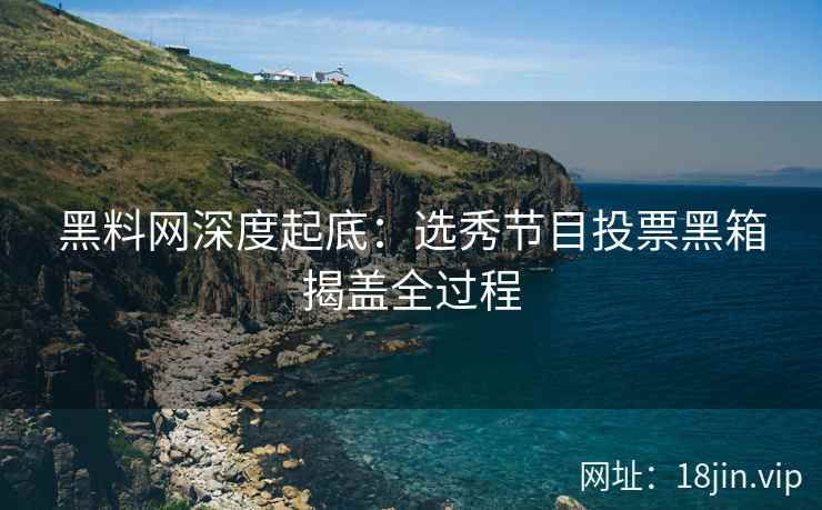 黑料网深度起底：选秀节目投票黑箱揭盖全过程