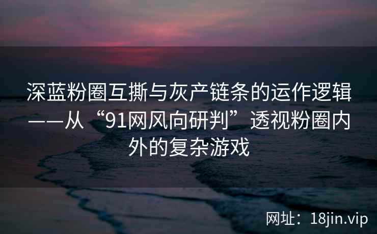 深蓝粉圈互撕与灰产链条的运作逻辑——从“91网风向研判”透视粉圈内外的复杂游戏
