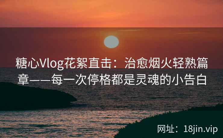 糖心Vlog花絮直击：治愈烟火轻熟篇章——每一次停格都是灵魂的小告白