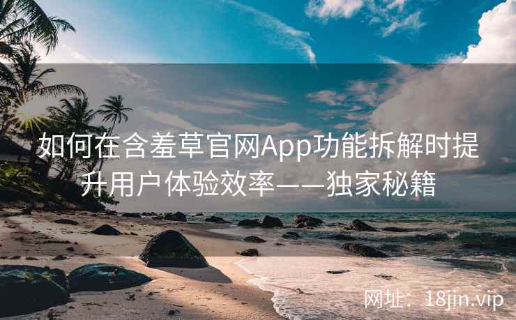 如何在含羞草官网App功能拆解时提升用户体验效率——独家秘籍